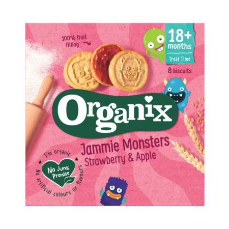 Organix Jammie Monster Toddler Snack Biscuits 18 Months+ 8x8g